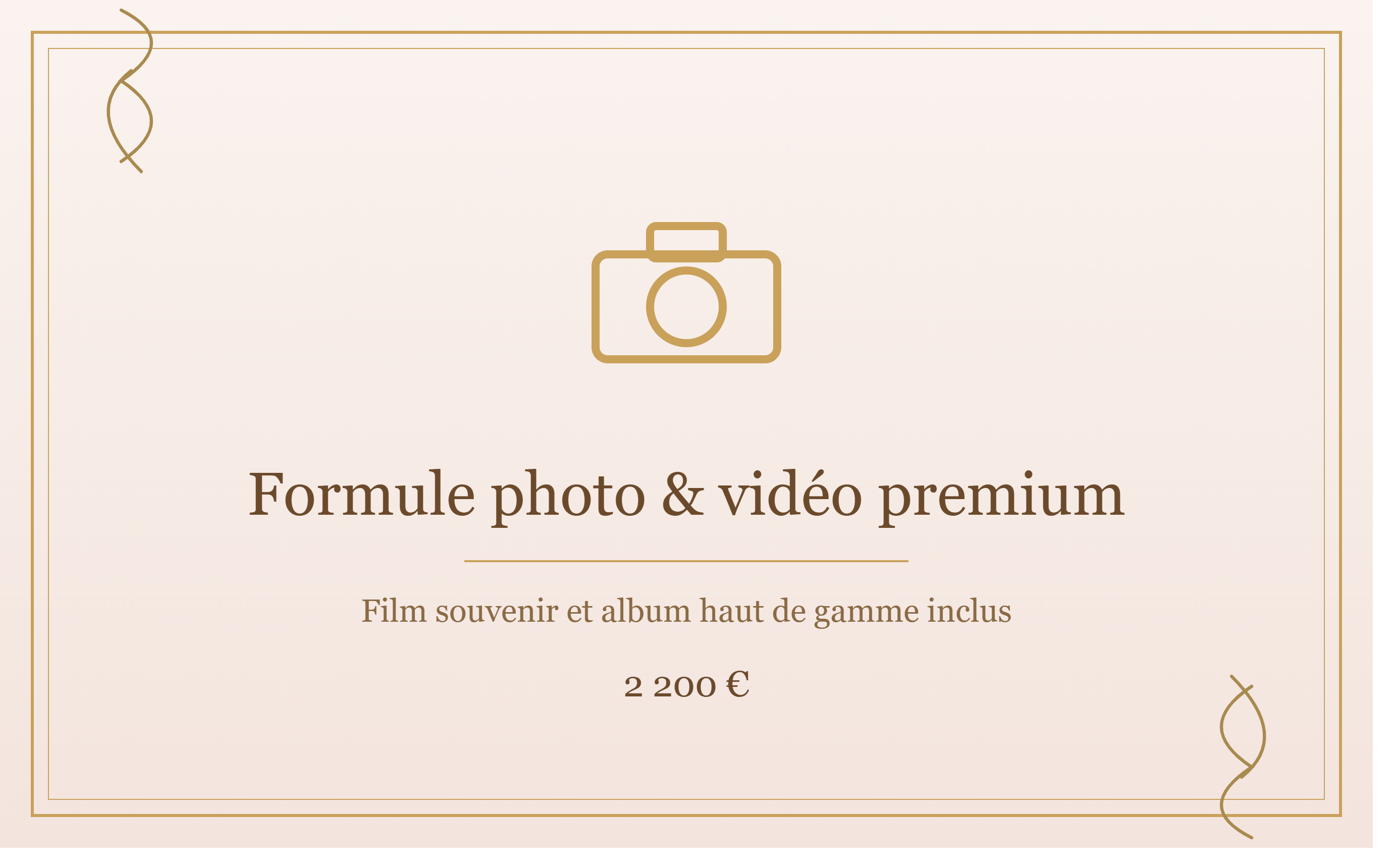Formule Photo & Vidéo Premium