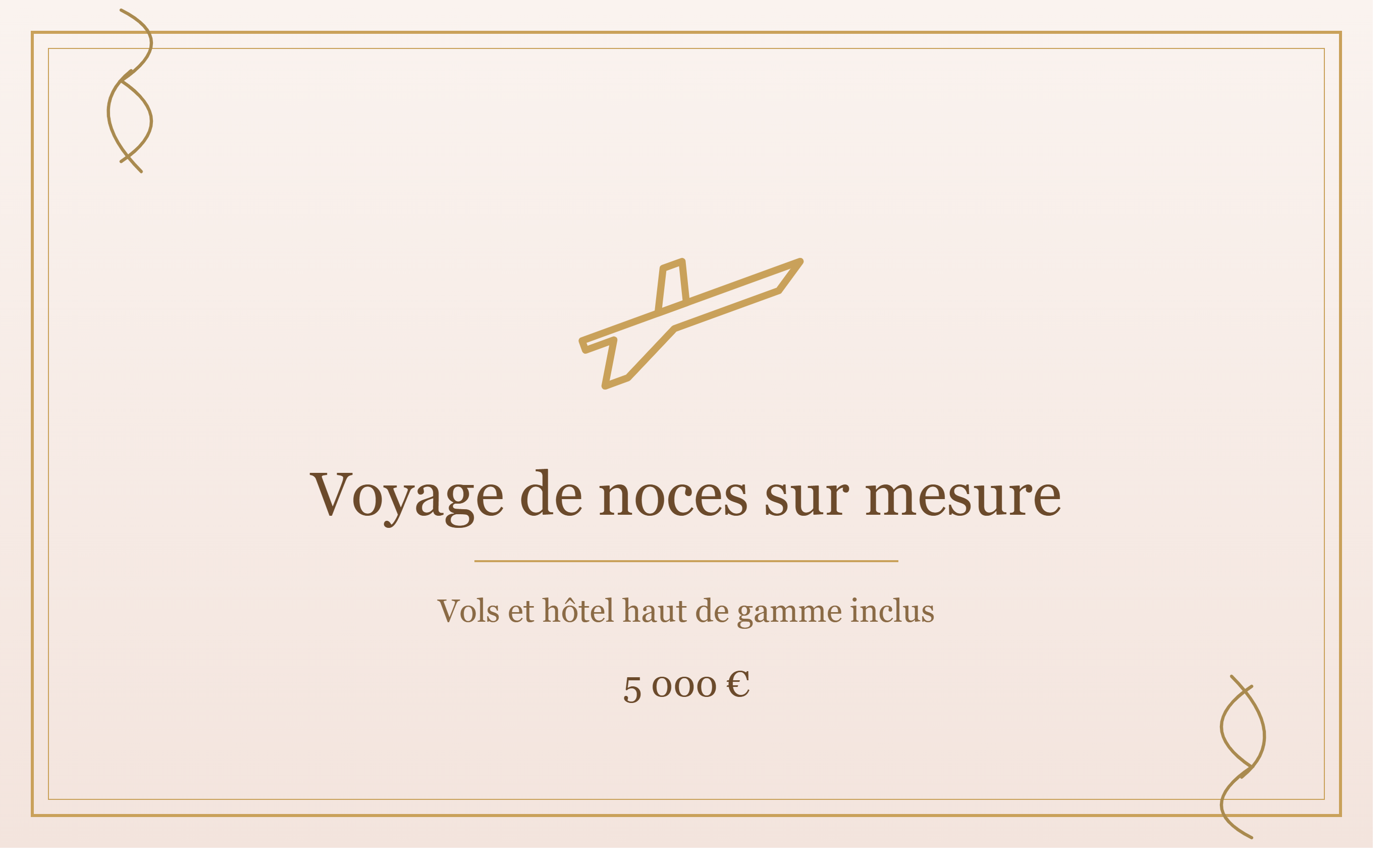 Voyage de Noces sur Mesure